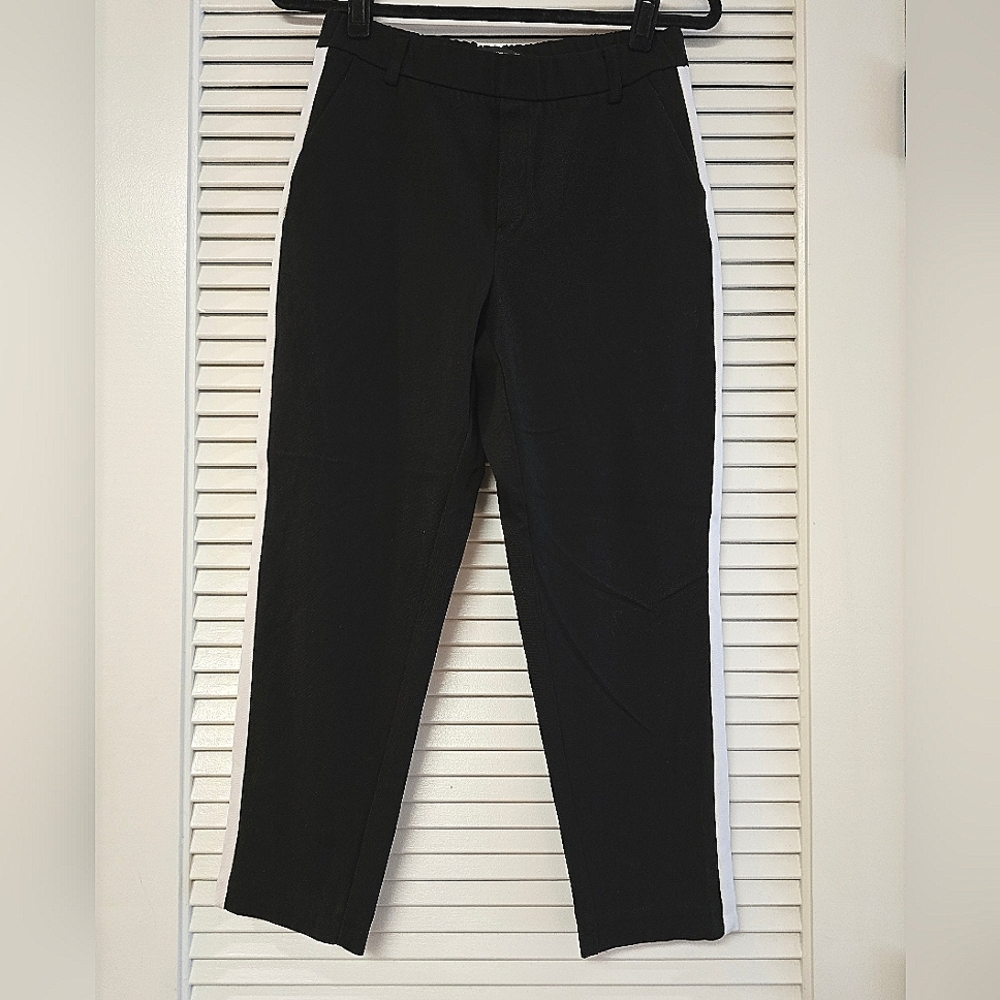 Zara - Trafaluc Collection Black & White Side Stripes Pants With Pockets